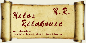 Miloš Rilaković vizit kartica